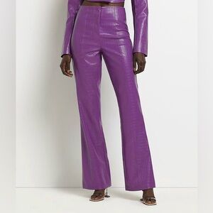 River Island purple faux leather pants